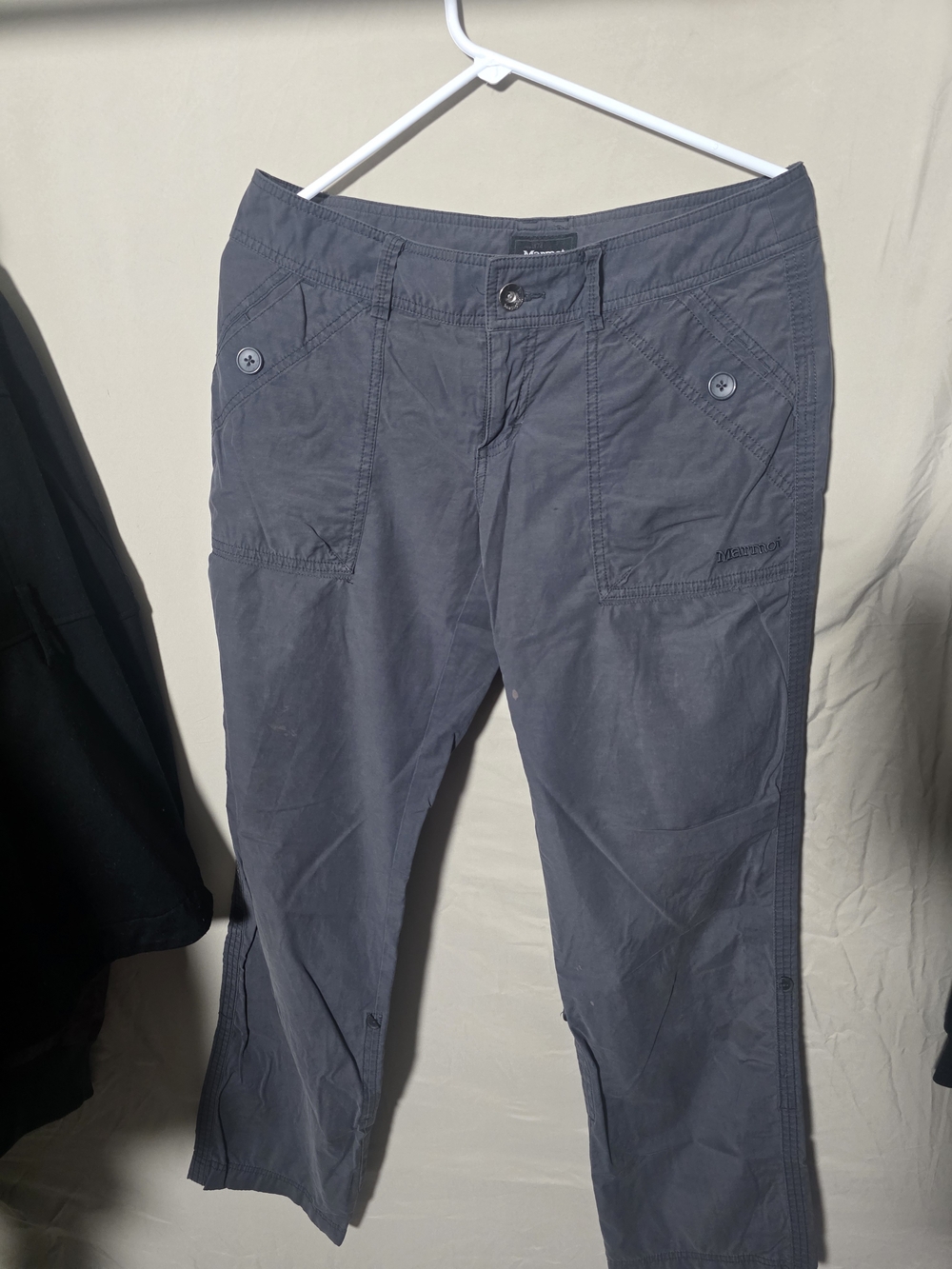 Marmor Black Casual Crop Pants